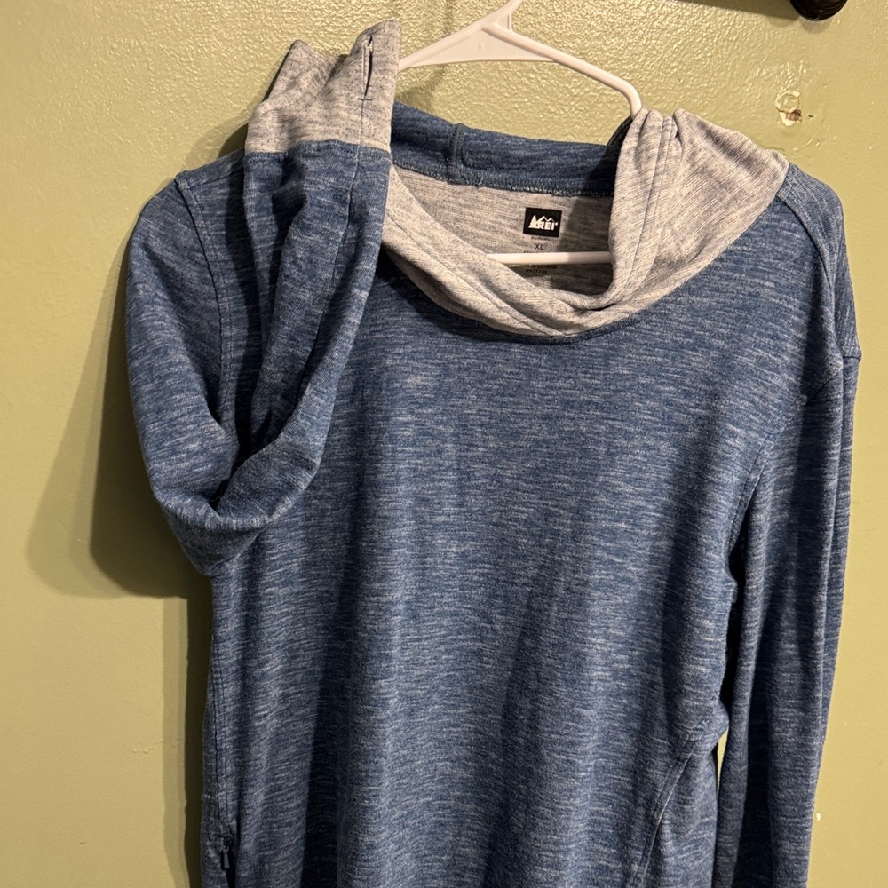 REI Denim Blue and Heather Gray Sweatshirt
